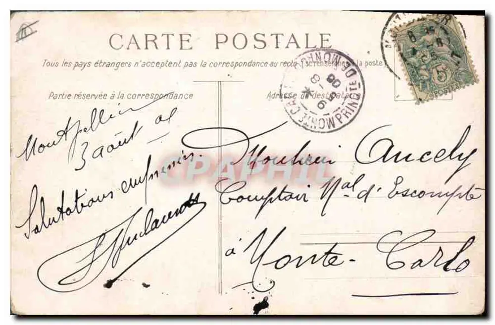 Palavas — O Casino — Edição das Novas Galerias, Montpellier - Verso