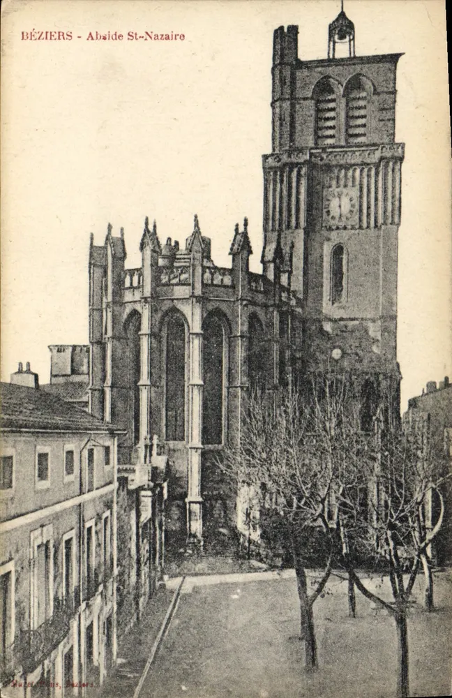 Béziers - Abside St-Nazaire — vista da abside e da torre da igreja - Frente
