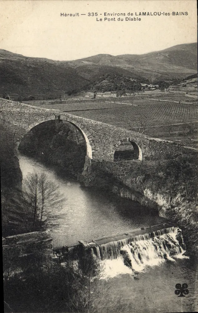 Hérault — 335 — Umgebung von LAMALOU-les-BAINS — Der Teufelsbrücke - Vorderseite