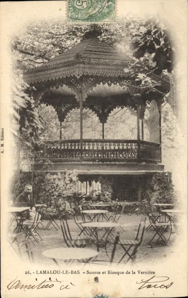 Lamalou-le-Bas — Fonte e Kiosque da Vernière — A. M. Editor - Frente