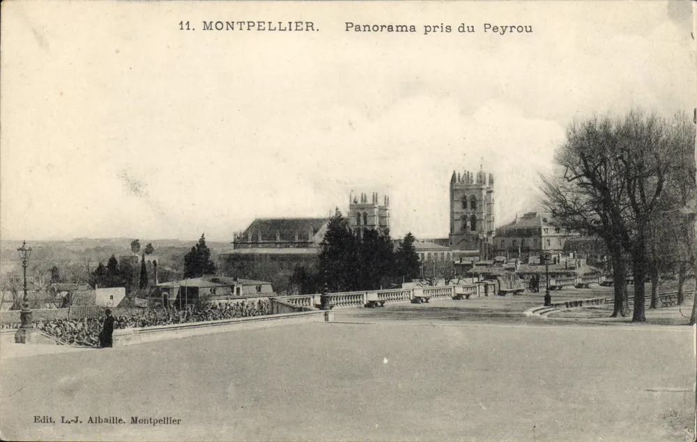 Montpellier — Panorama tirado do Peyrou — Edit. L.-J. Albaille, Montpellier - Frente