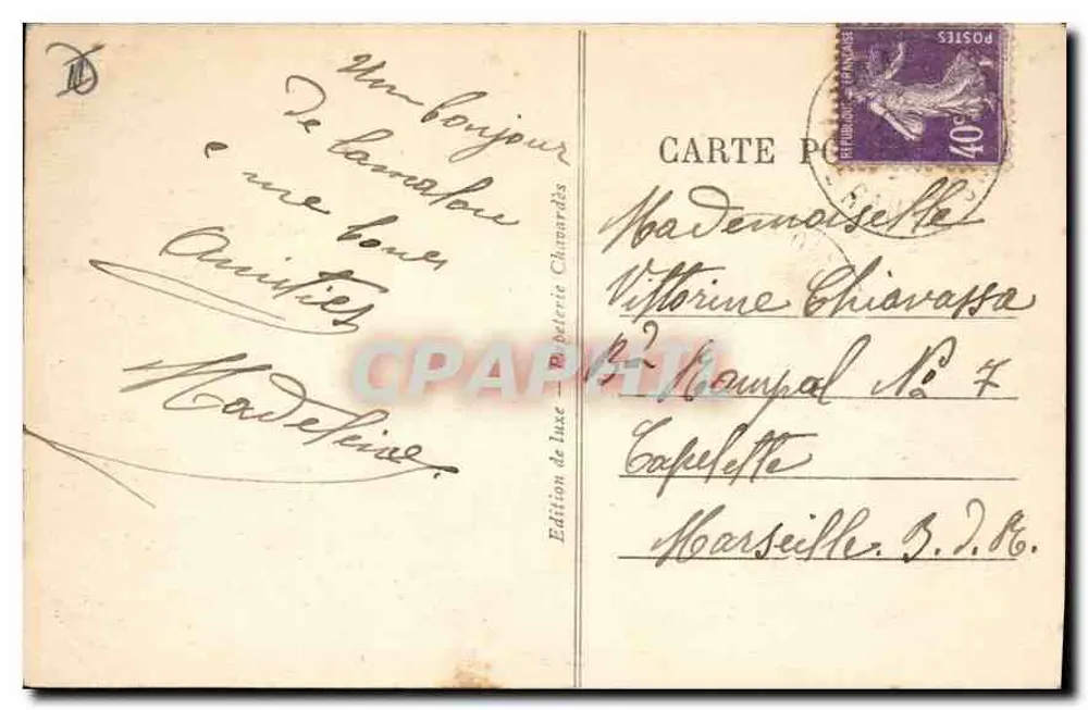 LAMALOU-LES-BAINS — Jardim da Usclade — Edição de luxo da péteterie Chanardes, n° 308 - Verso