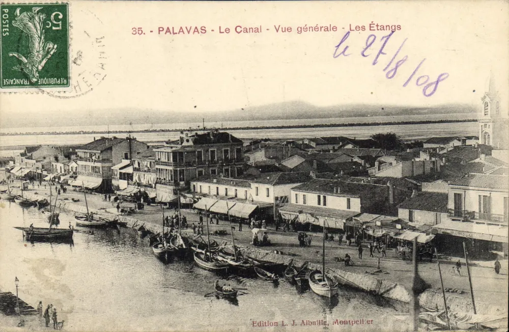 Palavas - O Canal - Vista Geral - Os Etangs — Edição L. Aiballie, Montpellier - Frente