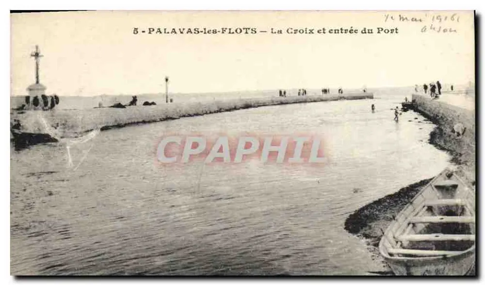 Palavas-les-Flots — Die Kreuzung und Eingang zum Hafen — Verlag Anjon, Nr. 5 - Vorderseite