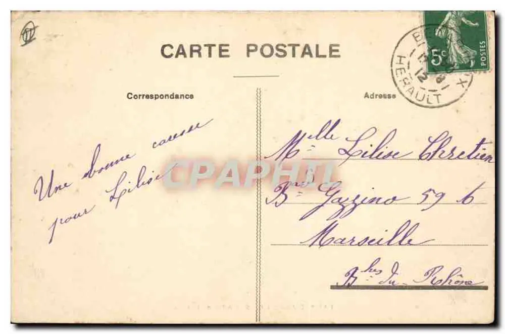 Lamalou-les-Bains — Avenida da mina — Casa J. Lauze - Verso