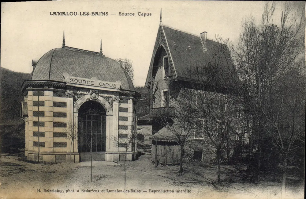Lamalou-les-Bains — Source Capus — H. Delestaine, photo. at Bédarieux and Lamalou-les-Bains - Front