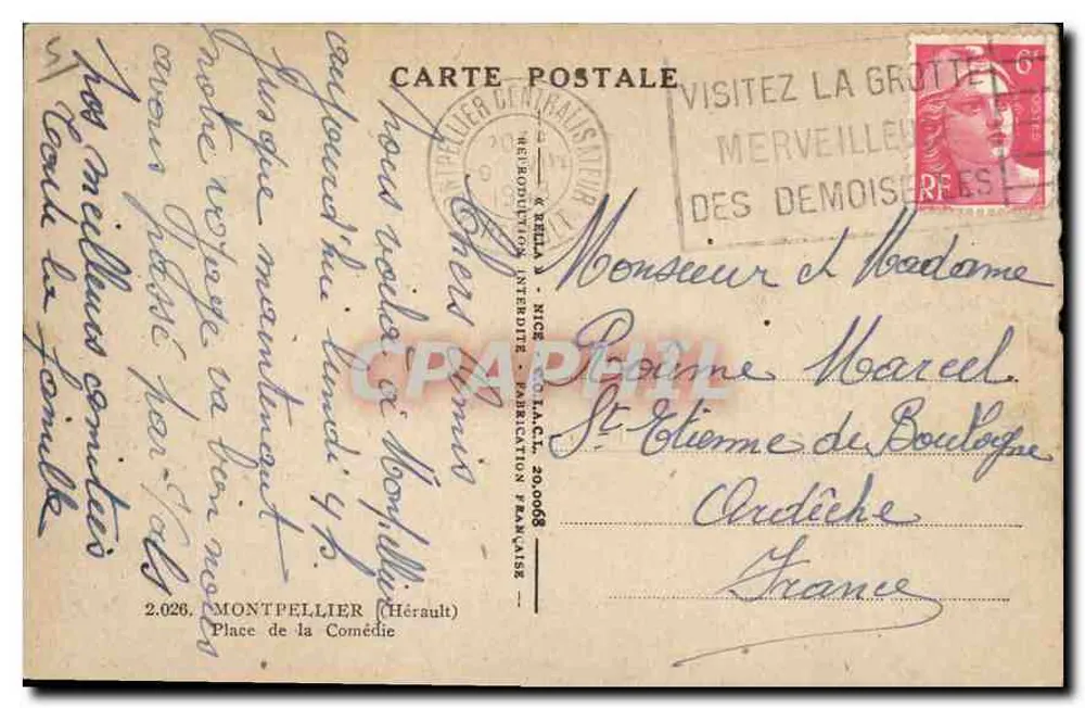 Place de la Comédie — Montpellier — editada por Rella - Verso