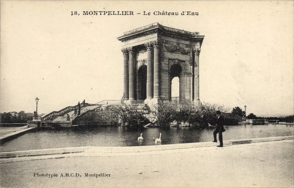 Montpellier — O Castelo da Água — Fototipia A.B.C.D. Montpellier - Frente