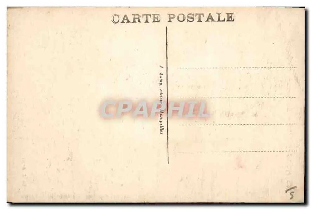Montpellier — Fonte das Três Graças — J. Angé, editor Montpellier - Verso
