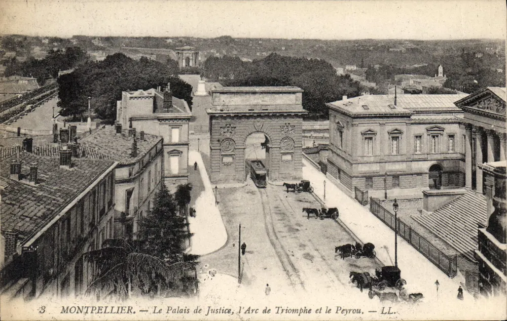 Montpellier — Le Palais de Justice, l'Arc de Triomphe et le Peyrou — LL. - Vorderseite