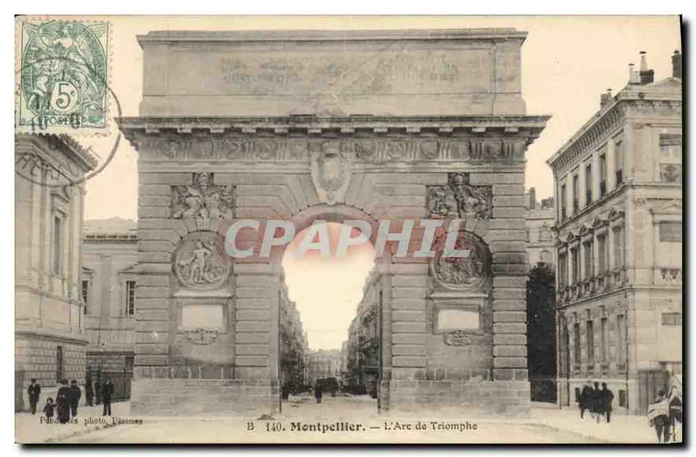 Montpellier — O Arco da Vitória — Publicado pela photo Pésennes, n° B 140 - Frente