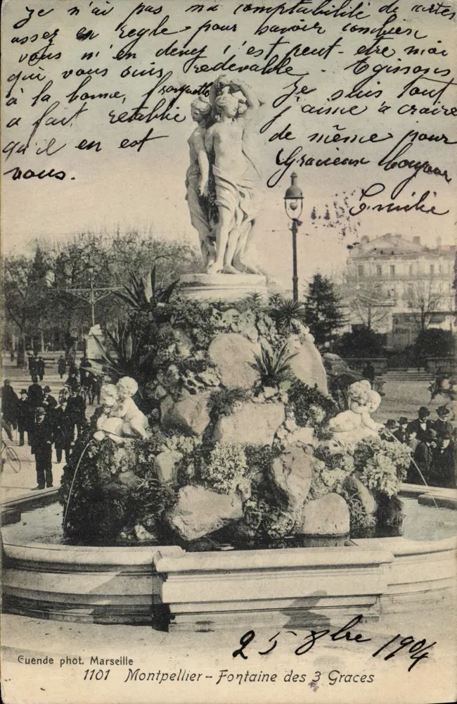 Montpellier — Fontaine des 3 Grâces — Guende fot. Marsylia, nr 1101 - Awers