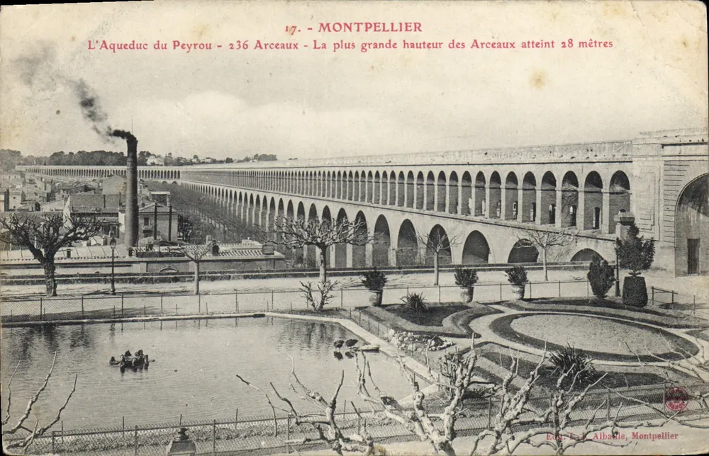 Aqueduto do Peyrou — Montpellier — Ed. L. Albalat, Montpellier - Frente