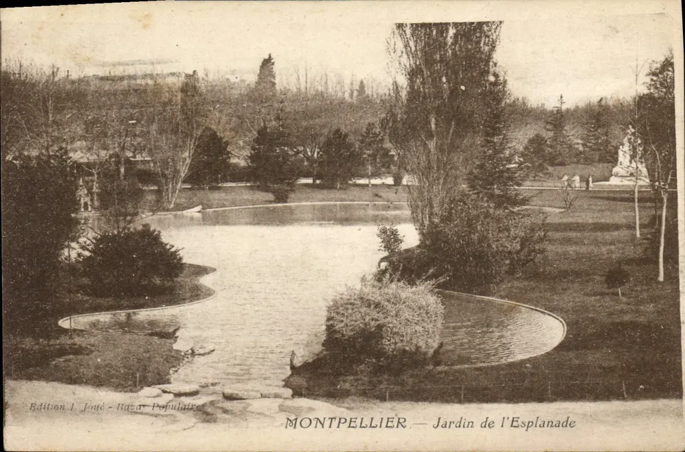 Montpellier — Jardim da Esplanada — Edição J. Féné - Bazar Popular - Frente