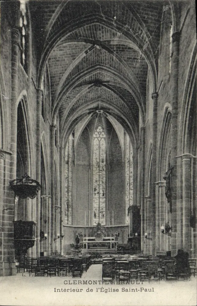 Clermont-l'Hérault — Innenansicht der Kirche Saint-Paul — L. Fréchette & Cie, Lode - Vorderseite