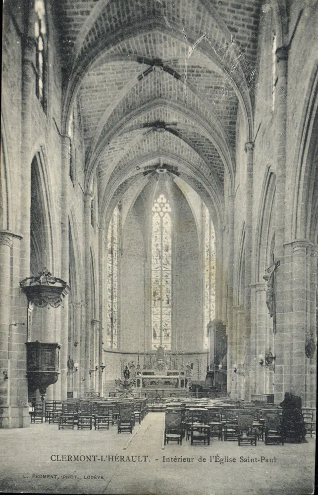 Clermont-l'Hérault — Innenansicht der Kirche Saint-Paul — L. Proment, Lodève - Vorderseite