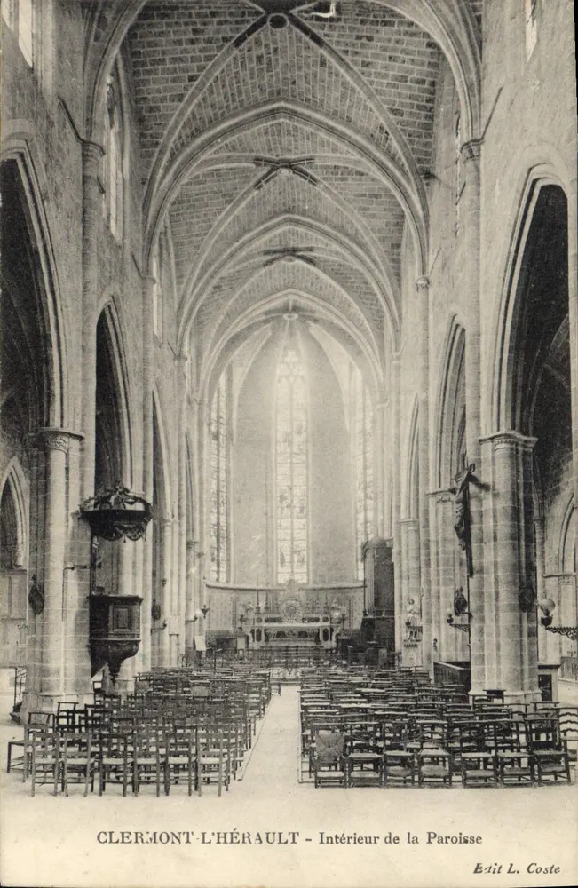 Clermont-l'Hérault — Innenansicht der Pfarrkirche — Verlag L. Coste - Vorderseite