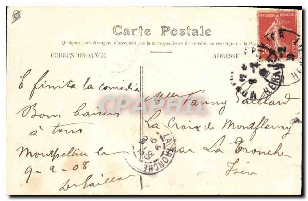 Montpellier — O Square de la Gare Palavas — Edição Paris-Montpellier - Verso