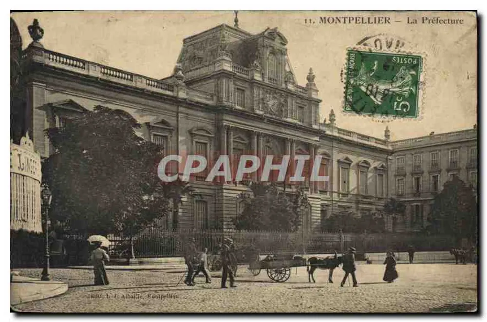 Montpellier — A Prefeitura — editor B. F. Albaille, Montpellier - Frente