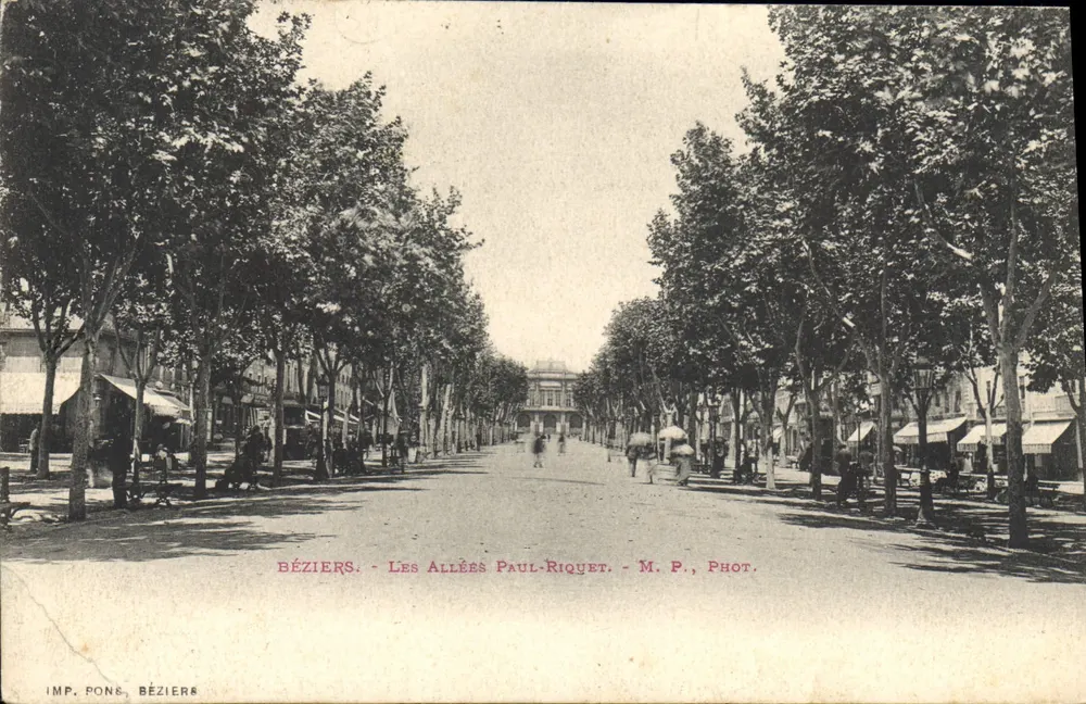 Béziers - Les Allées Paul-Riquet — IMP. PONS, BÉZIERS - Frente