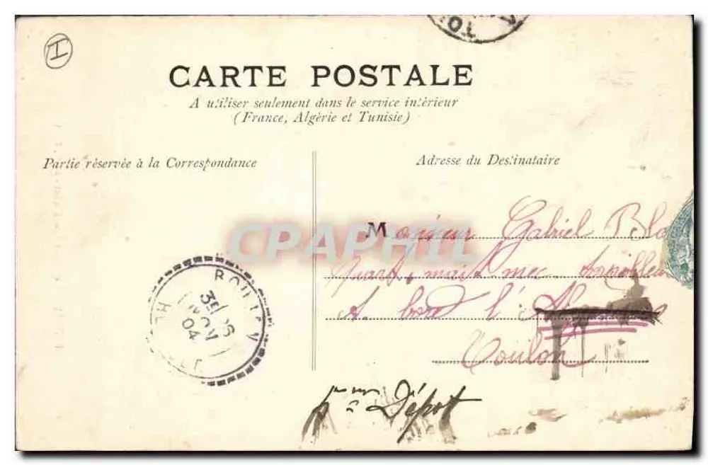Béziers — A Estátua de Paul Riquet — M. P. Fot. - Verso