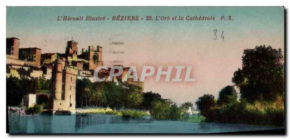 Béziers - O Rio Orb e a Catedral — L'Hérault Illustré, P.X. n°34 - Frente