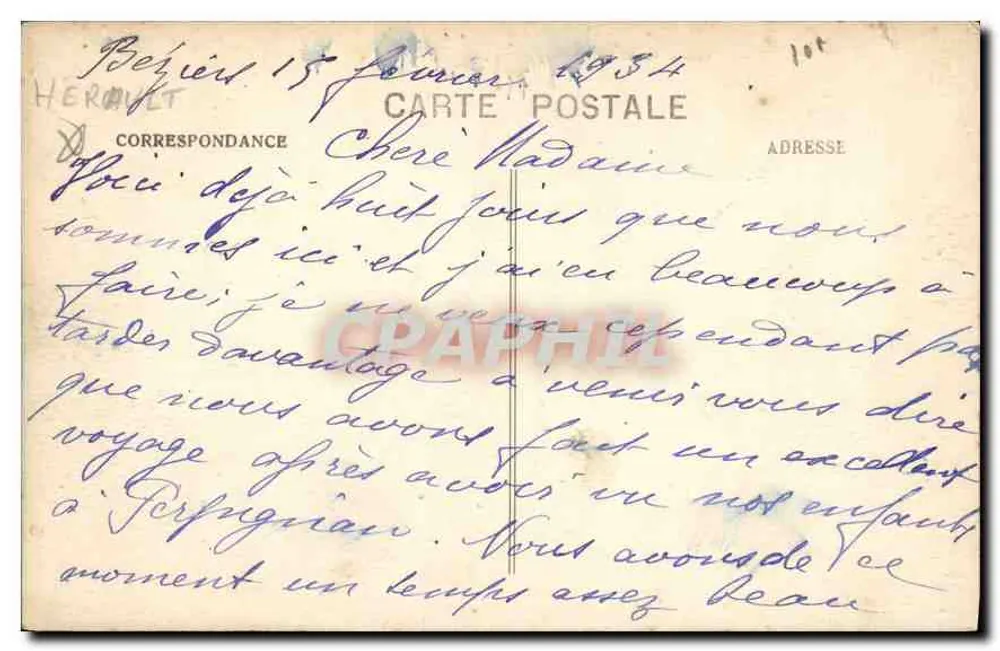 BÉZIERS - Visão Panorâmica — Editor K. All. Séguier, n° 78 - Verso
