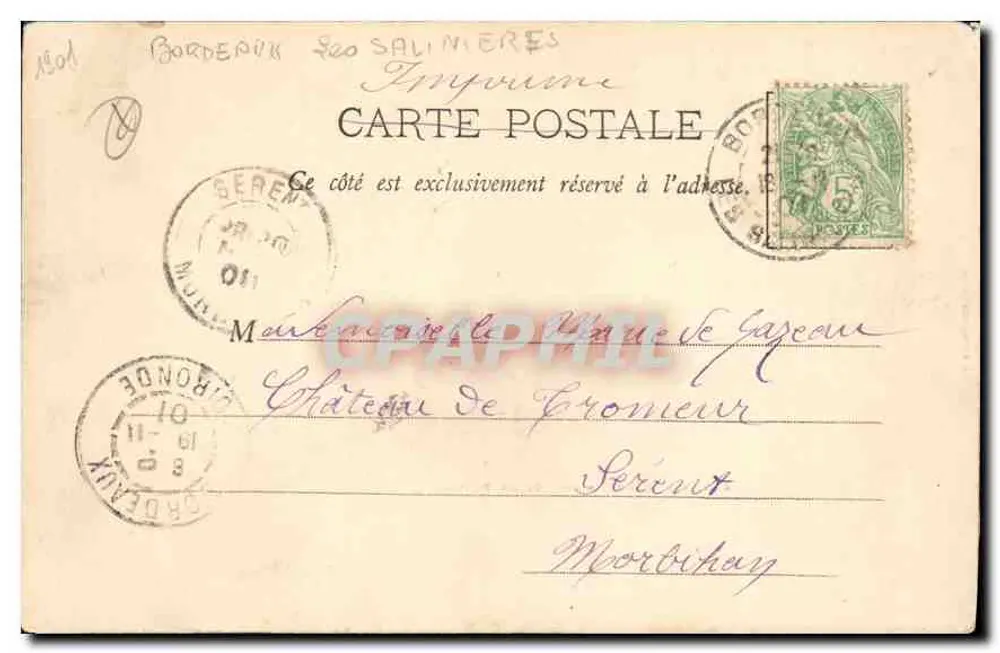 Béziers - Entrada do Plateau — J. Farina editor, n°416 - Verso