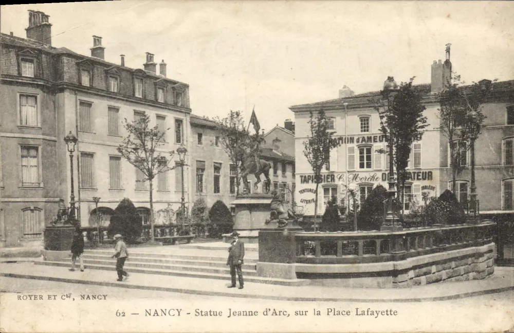 NANCY - Statue Jeanne d'Arc sur la Place Lafayette — ROYER ET CIE, NANCY, n°62 - Recto