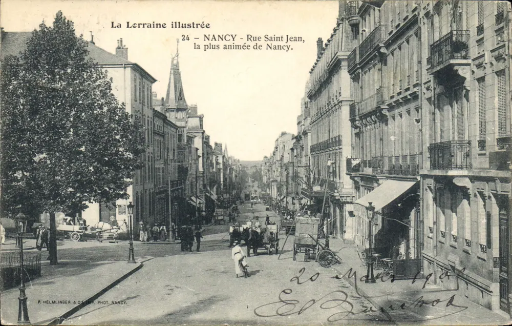 NANCY - Rue Saint Jean, de meest levendige van Nancy — La Lerraine illustrée, n°24, P. HELMLINGER & Cie, NANCY. - Voorkant