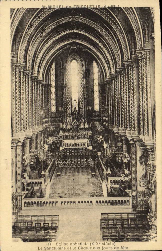 Abteikirche Saint-Michel-de-Érigolet (19. Jahrhundert) — Sakristei und Chor an Festtagen — Édition Artistique Pèlerinage - Vorderseite