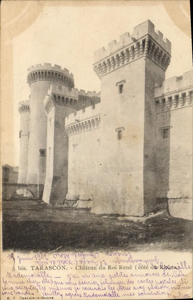 Tarascon — Castelo do Rei René (lado do Ródano) — B F Chalon-saône, n°5 bis - Frente