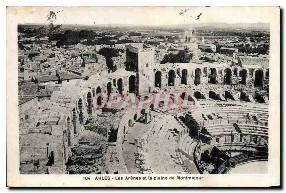 Arles - Die Arenen und die Ebene von Montmajour — Verleger J. George Arles, Nr. 104 - Vorderseite