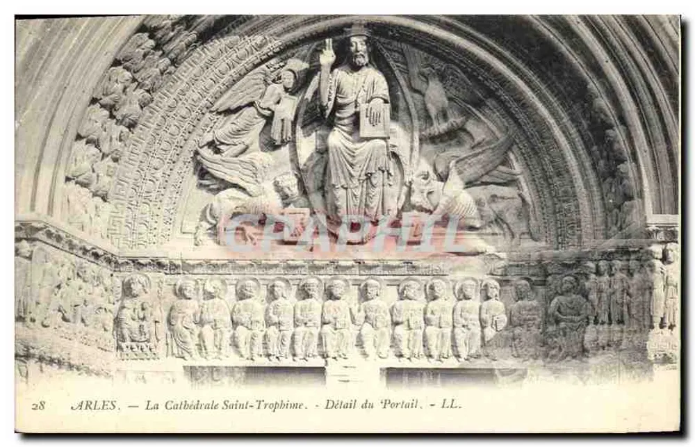 Arles — A Catedral de São Trofimé — Detalhe do Portal — L.L. - Frente