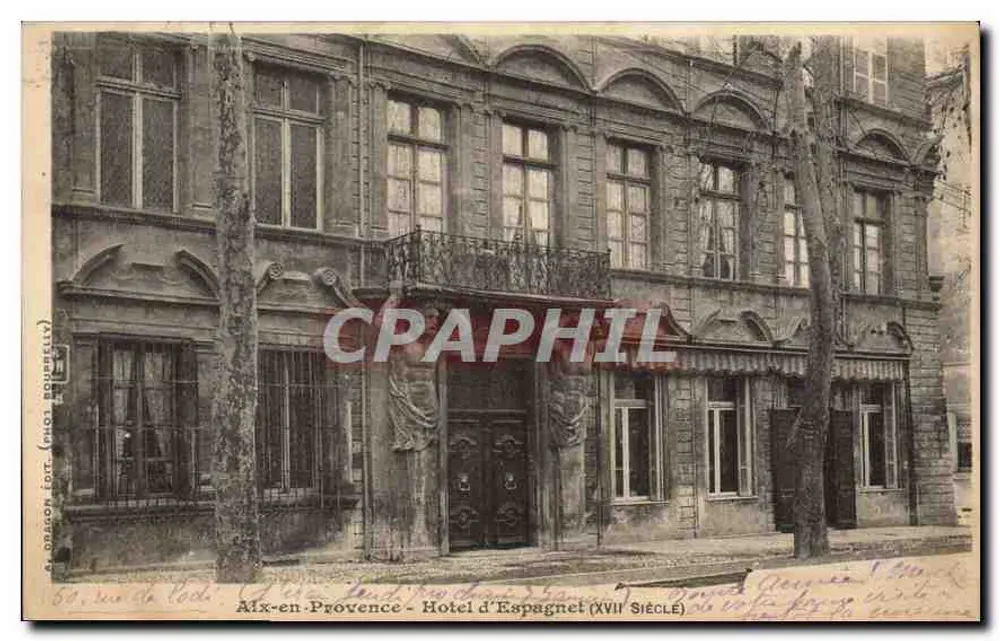 Aix-en-Provence - Hotel d'Espagnet (século XVII) — A. Dragon Ed. (Fot. Boulpelly) - Frente