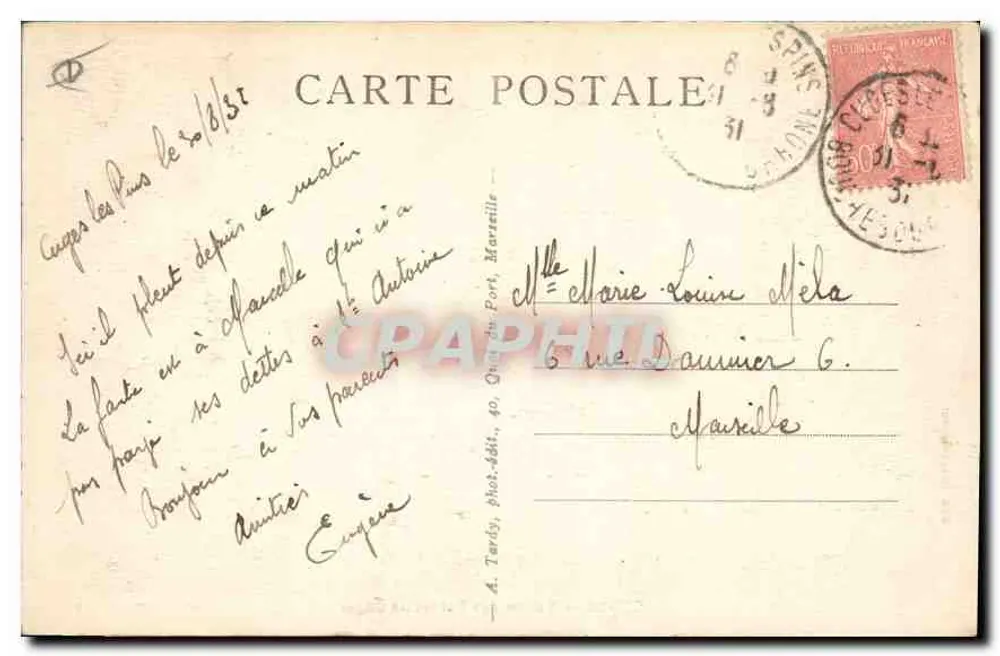 Cuges — Vale das Portas de Cuges — Edit. Bourguignon - Verso
