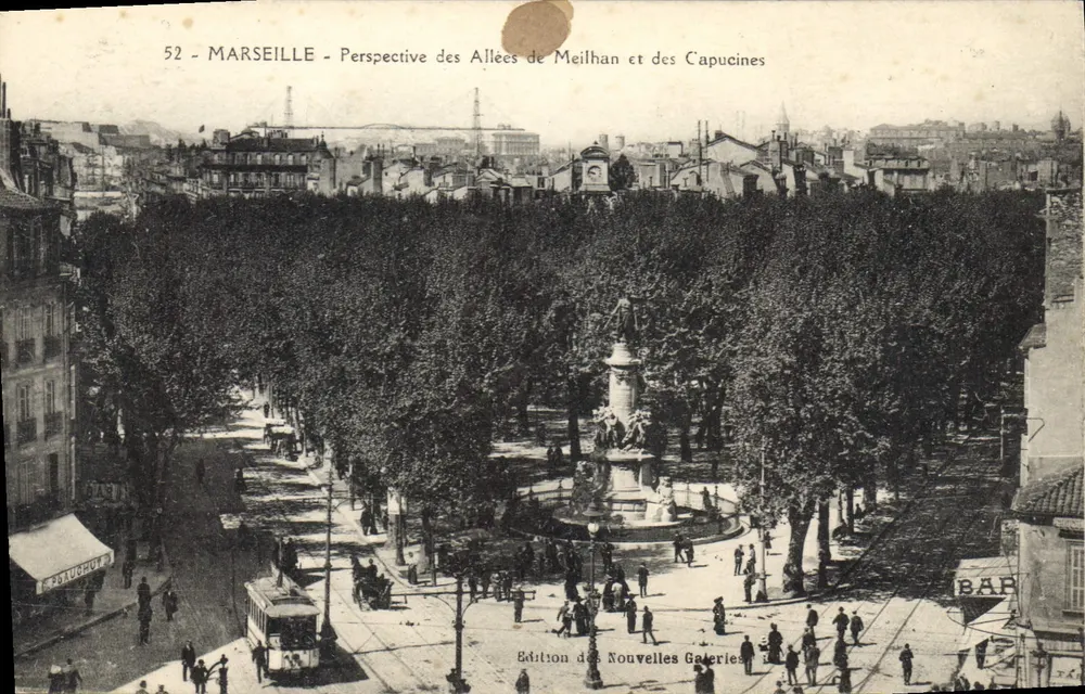 Marseille - Ansicht der Allées de Meilhan und der Capucines — Edition des Nouvelles Galeries, Nr. 52 - Vorderseite