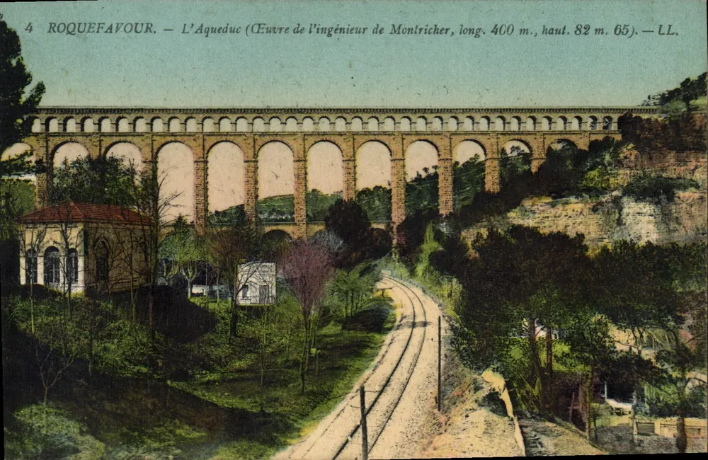 Roquefavour — Das Aquädukt (Werk des Ingenieurs Montricher, Länge 400 m., Höhe 82 m. 65.) — LL - Vorderseite