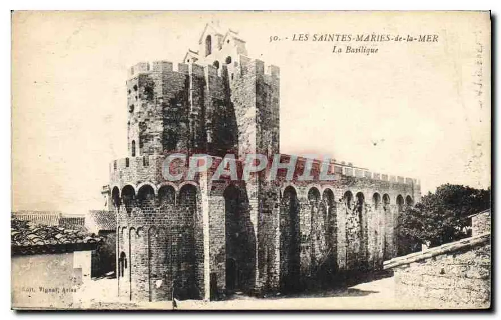Les Saintes-Maries-de-la-Mer — La Basilique — G. Vignaal, Arles, n°50 - Anverso