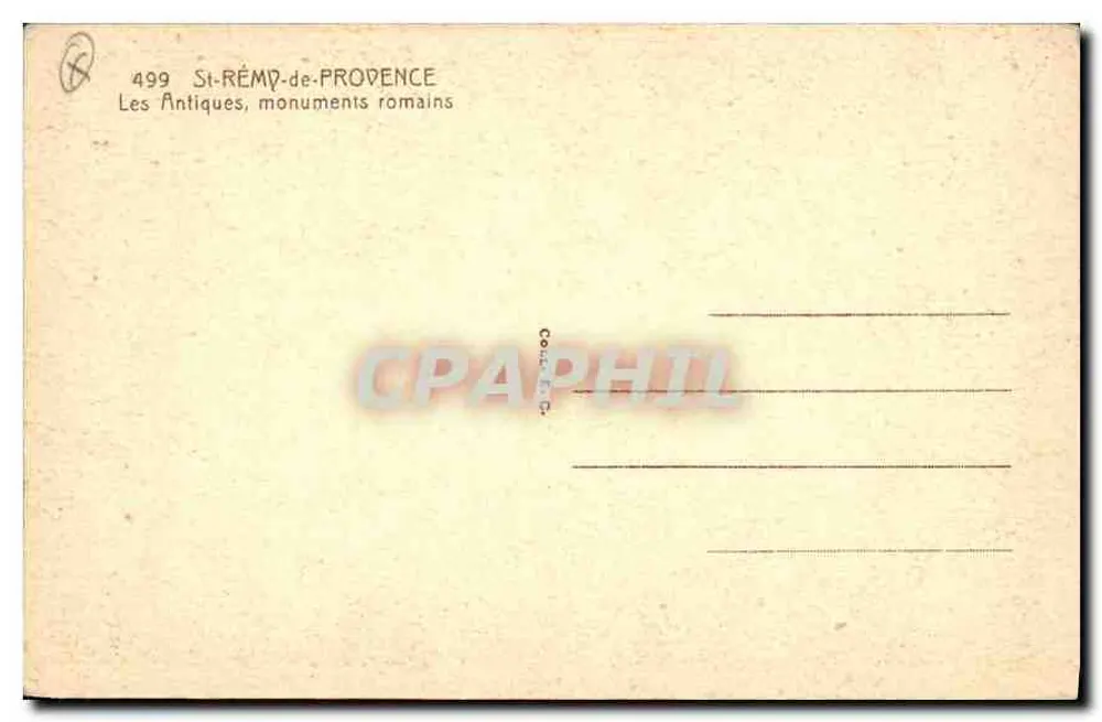 St-Rémy-de-Provence — Die Antiquitäten, römische Monumente — Courrier de Provence, n°499 - Rückseite