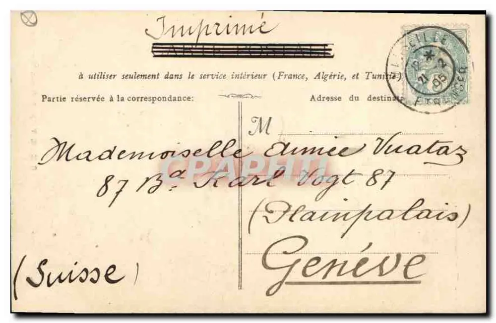 Marseille : Monument des Molières — G. M. - 43 V. Ch. de Rome, Marseille - Verso