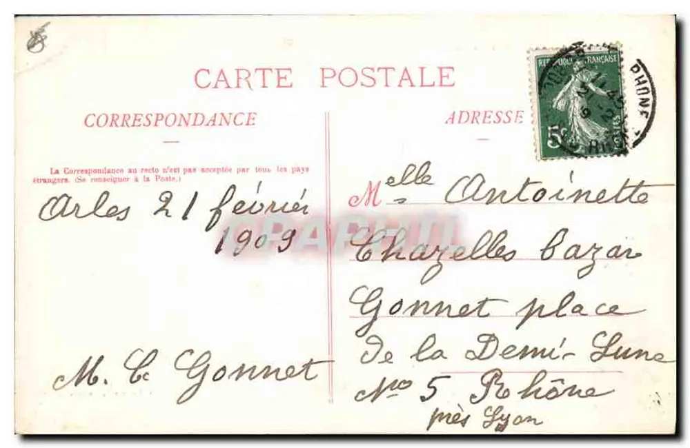 Arles — O Teatro Romano — Poire, n° 160 - Verso