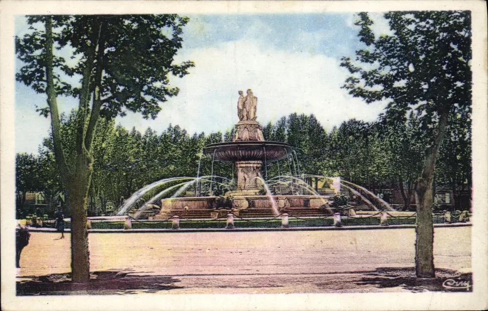 Aix-en-Provence — Die große Fontäne — Ciry - Vorderseite