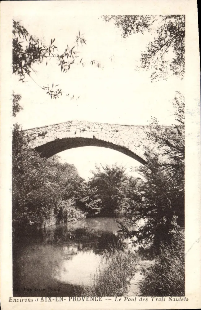 Umgebung von AIX-EN-PROVENCE — Die Brücke der drei Weiden — Verlag: P. Bergeron, Paris - Vorderseite
