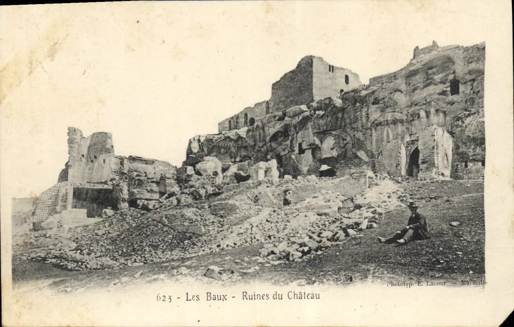 Les Baux — Ruínas do Castelo — Fototip. E. Lacour — Marselha, n° 623 - Frente