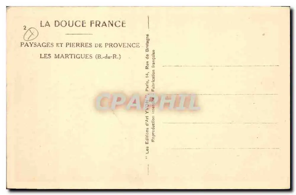 Les Martigues — Hafen — Verlag Yvon, n°2 - Rückseite