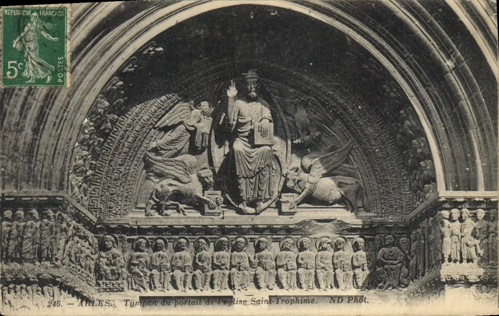 Arles — Tympan des Portals der Kirche Saint-Trophime — ND Phot. - Vorderseite