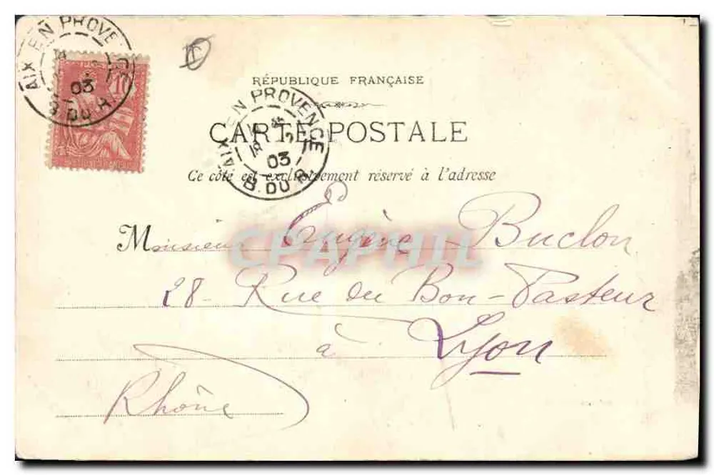 Ruinen des Schlosses Puy-Ricar — Aix-en-Provence — Verlag E. Jaussaud, Nr. 11 - Rückseite