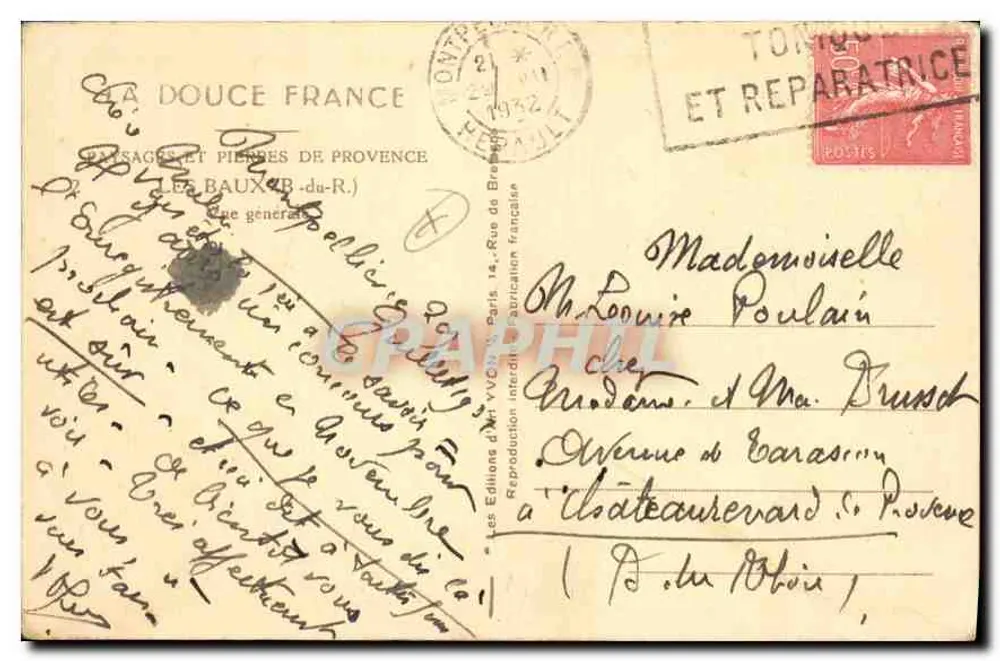 Les Baux-de-Provence — allgemeiner Blick — Les Éditions d'Art VVCN, Paris - Rückseite