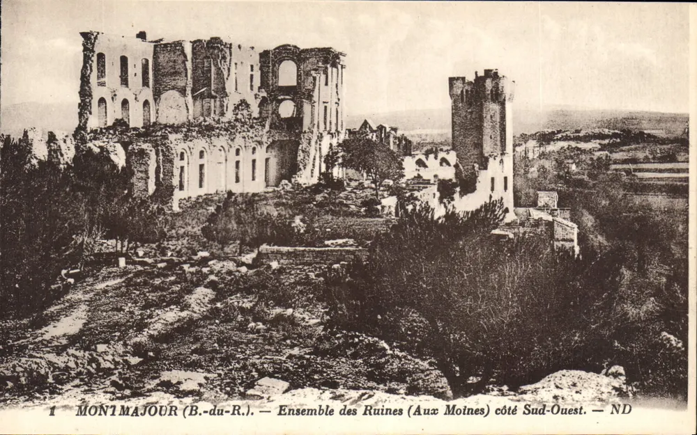 Monimajour (B.-du-R.) — Ensemble der Ruinen (Die Mönche) Südwestseite — ND - Vorderseite
